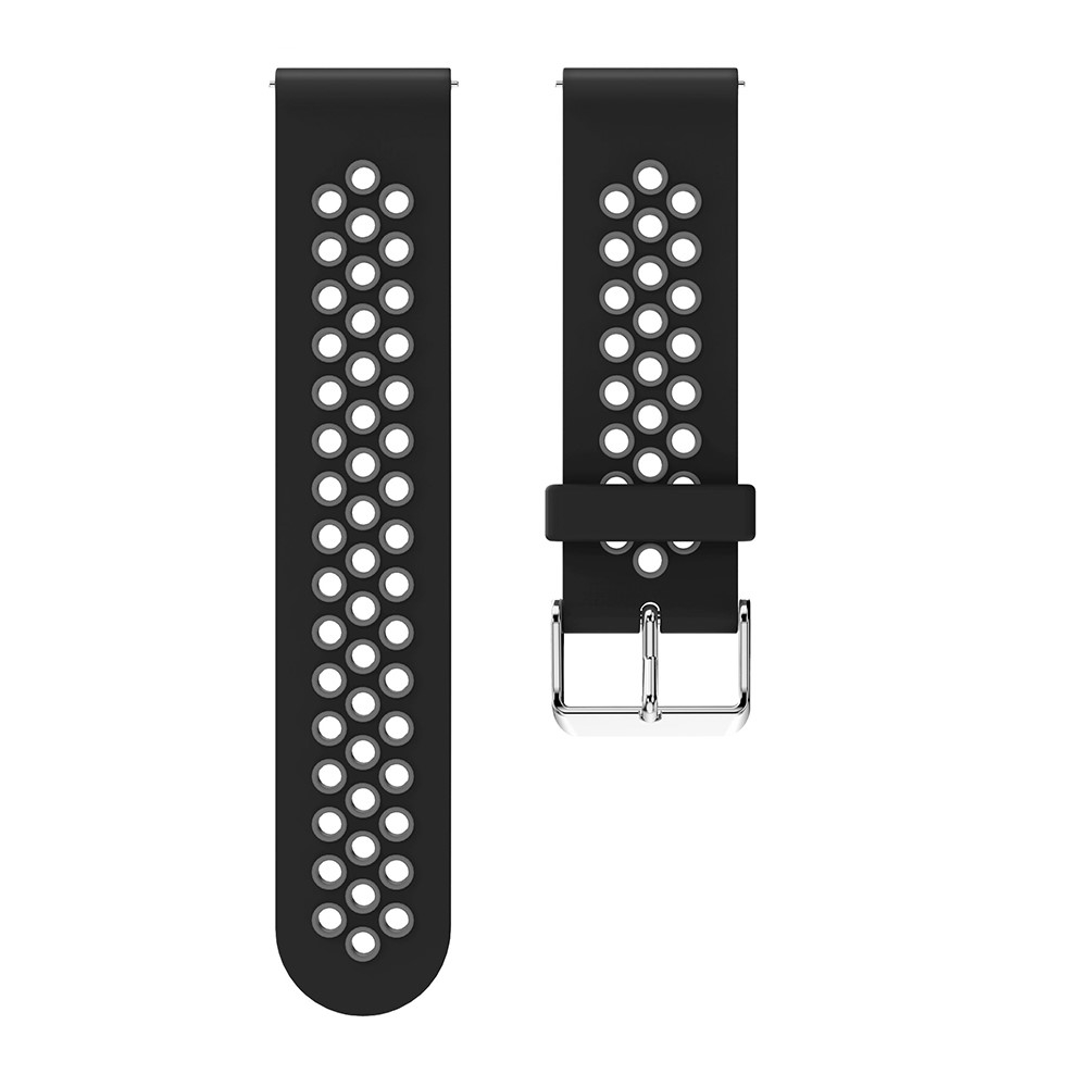 Samsung Galaxy Watch 42mm / Watch Active 2 / Watch Active / Gear Sport Silikon Armband Dual Color Dornschliesse - Schwarz / Grau