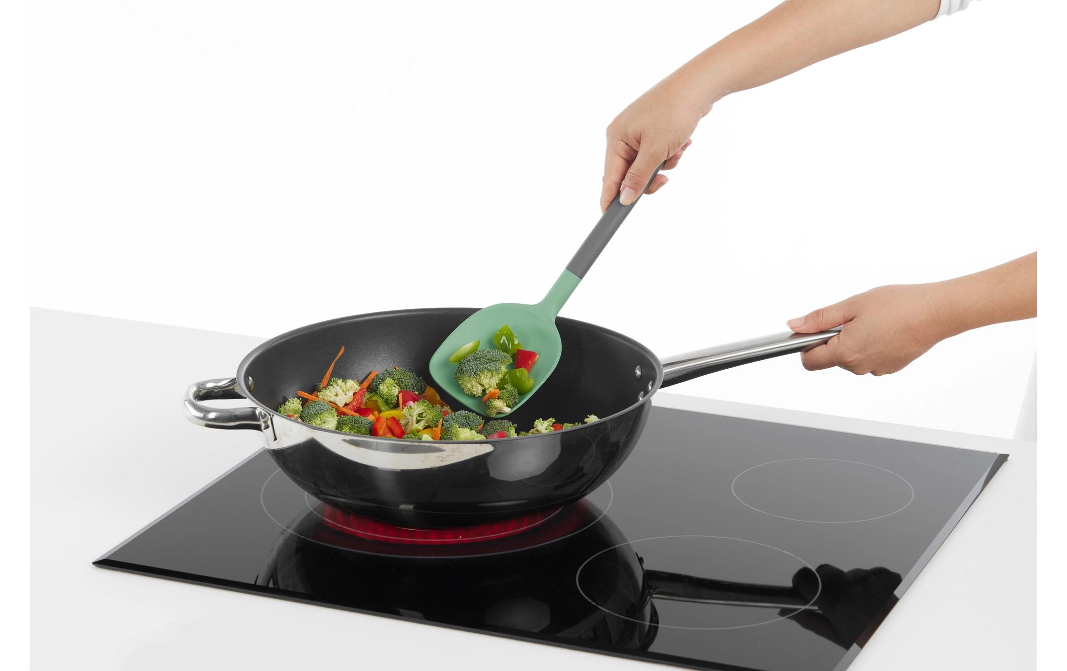 Wok-Wender PBT/Silikon, Grün/SchwarzWok-Spatel