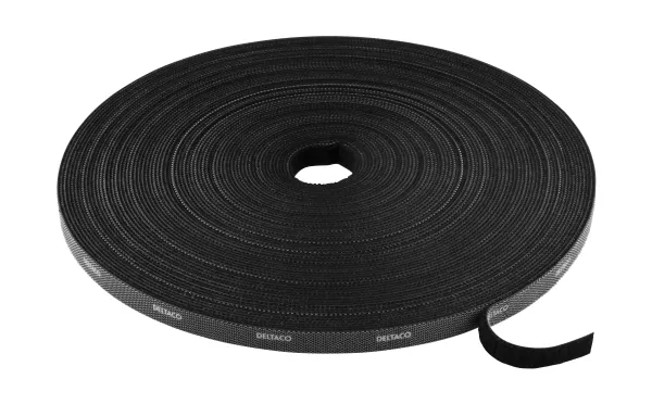 DELTACO CM1025S - Kabelbinderrulle - 25 m - sort