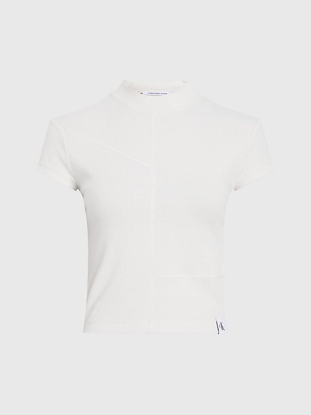 Blusa de manga curta canelada e modelagem justa
