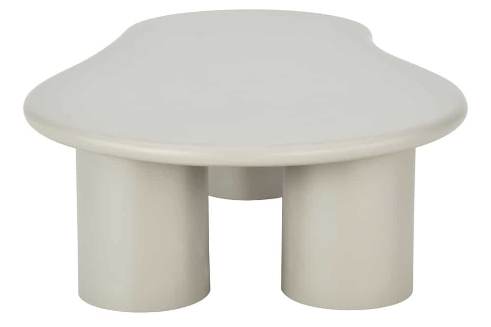 Stilvoller Couchtisch ORGANIKO 130cm cement greige organische Form