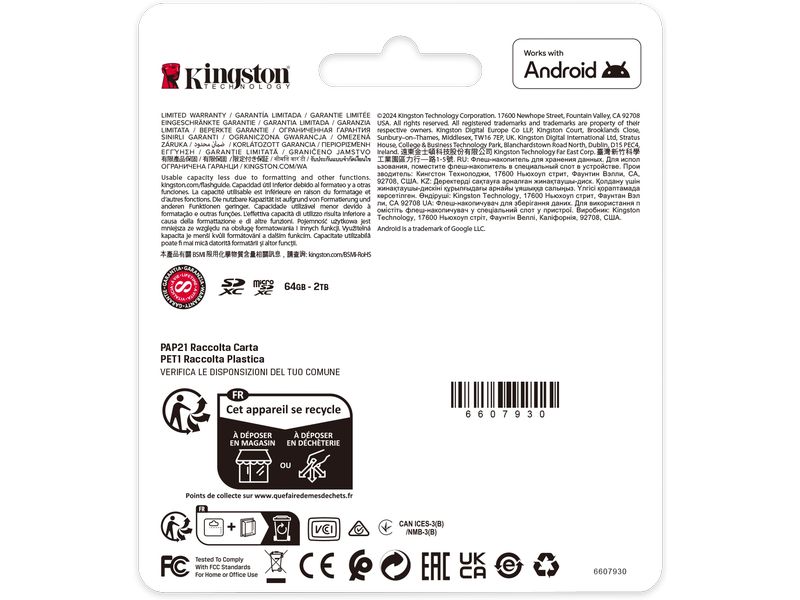 Kingston microSDXC-Karte Canvas Select Plus Gen3 1000 GB Robuste microSDXC-Karte für Full-HD-Aufnahmen mit Speicherkartenadapter