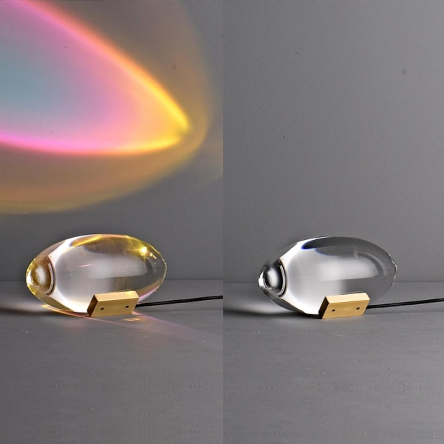 LED Kristall Glas Kugel USB Tisch Projektor Kristall Nachtlicht Angels Eye Home Deko mit Farbwechsel - Bunt
