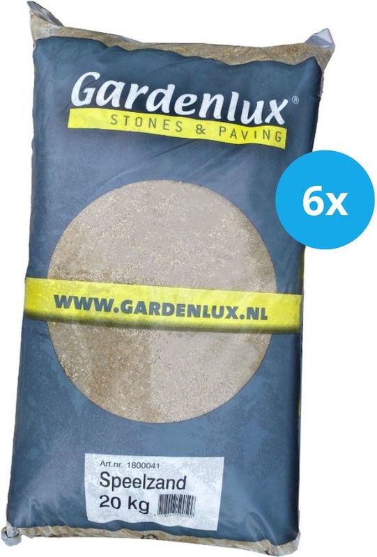 Gardenlux Speelzand - Zandbakzand - Zand voor Zandbak - Gecertificeerd - Voordeelverpakking 6 x 20 kg