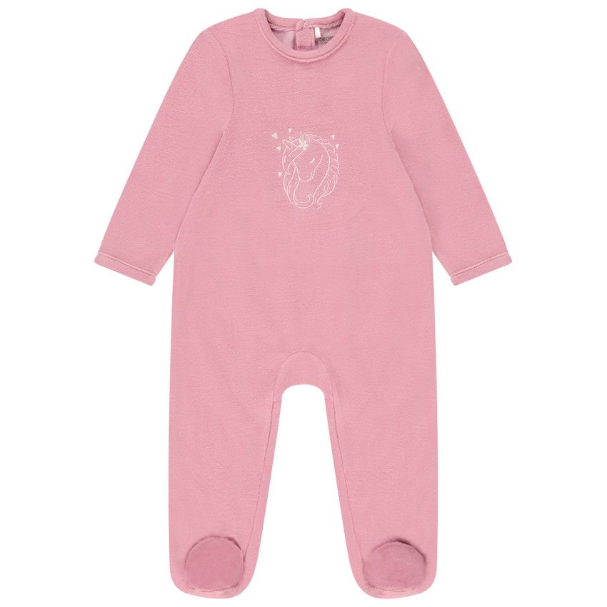Dors-bien en velours print fantaisie pour bébé fille - Multicolore