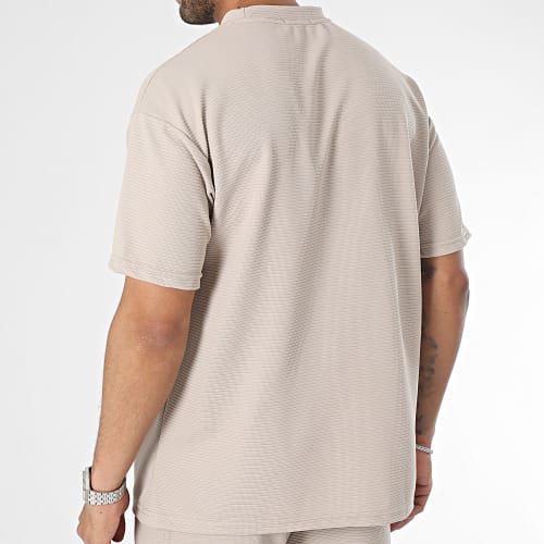 Ensemble Tee Shirt Et Short Jogging Beige