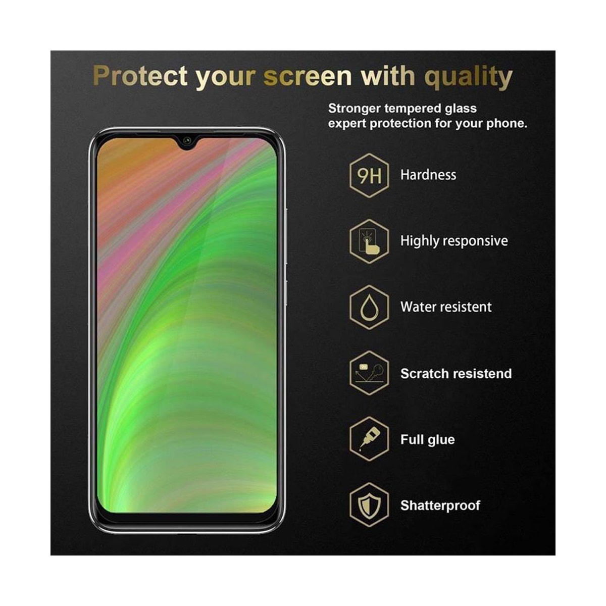 Xiaomi Mi A3 Skjermbeskytter Skärmskydd (svart)