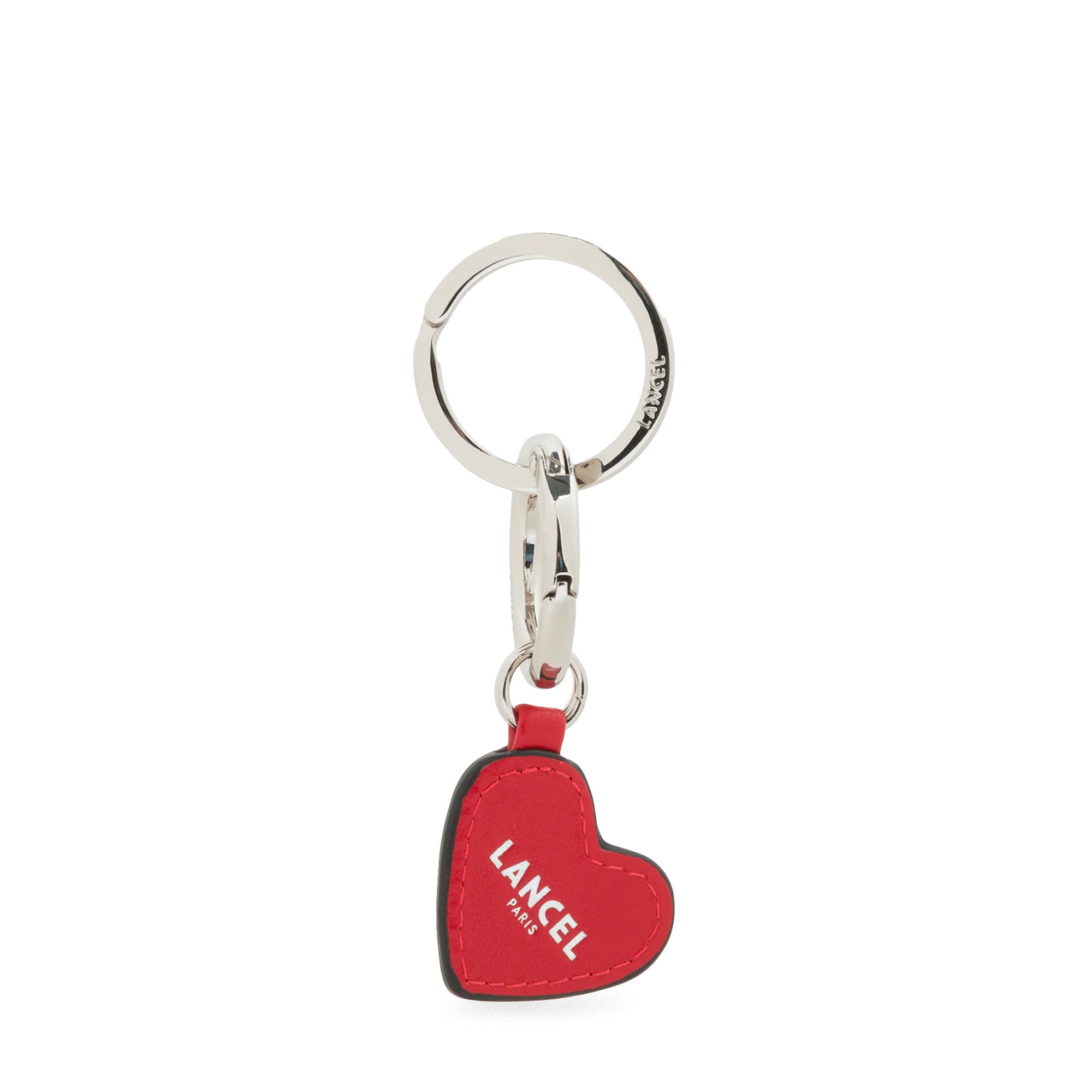 Base porte-clés cœur cuir Charms de Lancel-Rouge Lancel