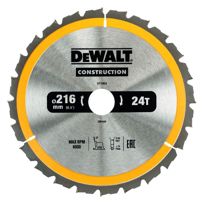 DeWALT DT1952 Cirkelzaagblad 216x30x24T