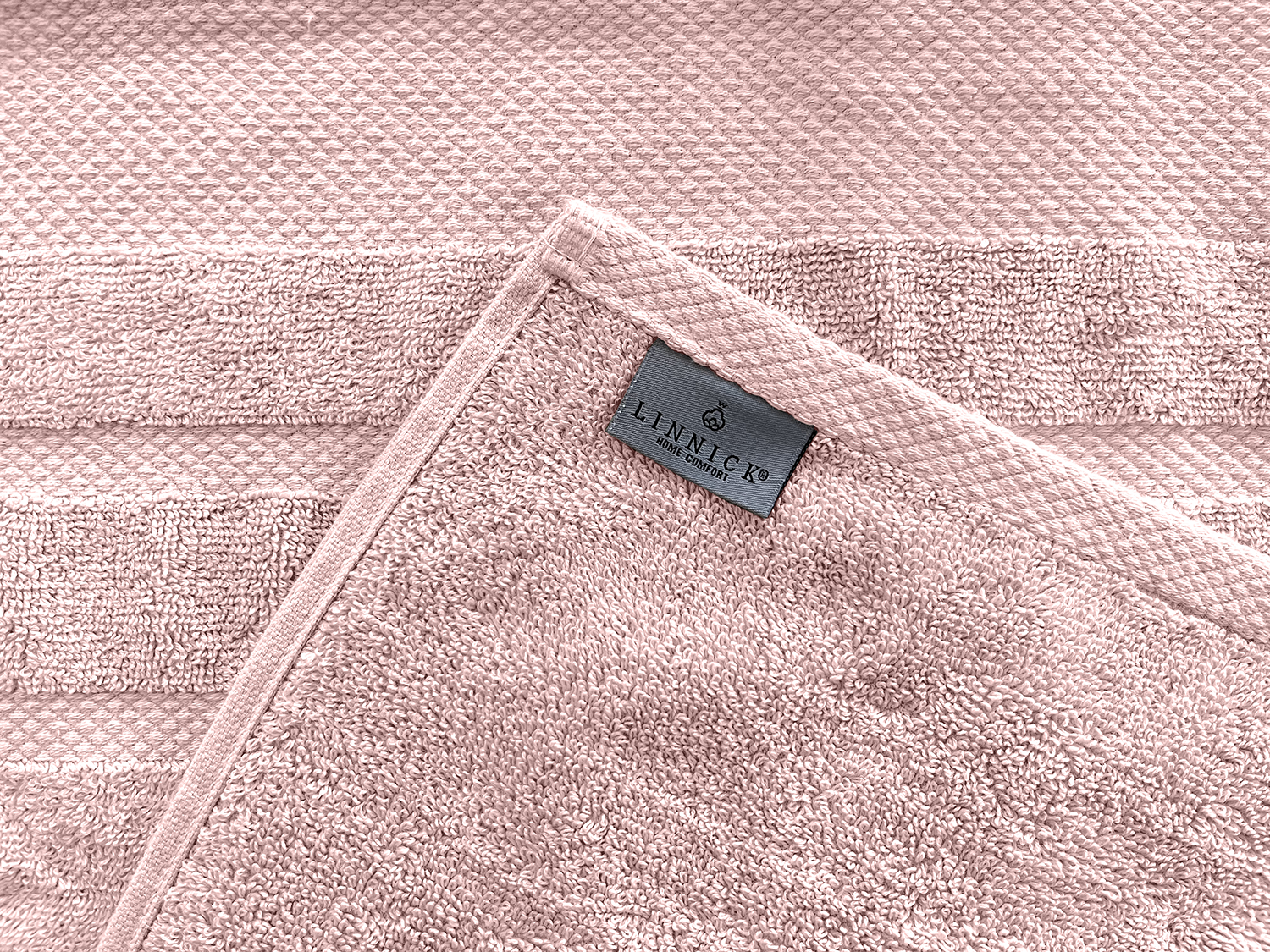 LINNICKBadstof Badlaken  Katoen 70x140cm -light pink - set van 4