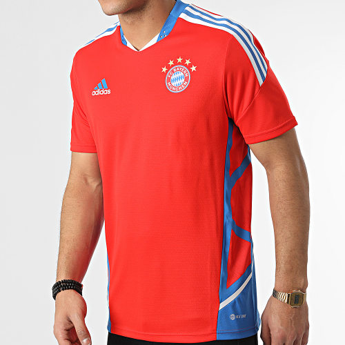 Maillot De Foot A Bandes FC Bayern Munich Pro HU1276 Rouge Bleu