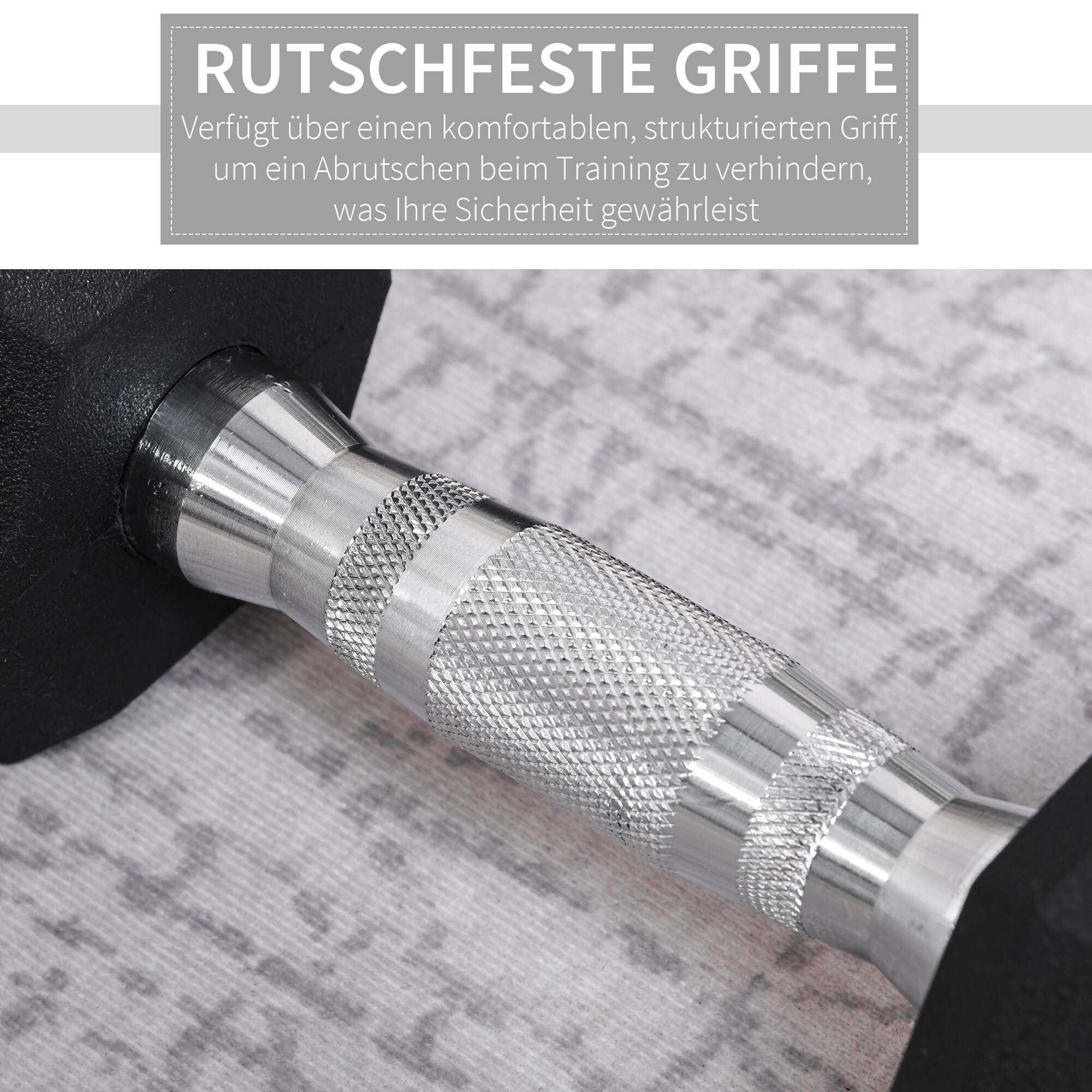 HOMCOM Kurzhantel 2er Set in Hexagon Form schwarz 10,5B x 10,5T x 7,2H cm
