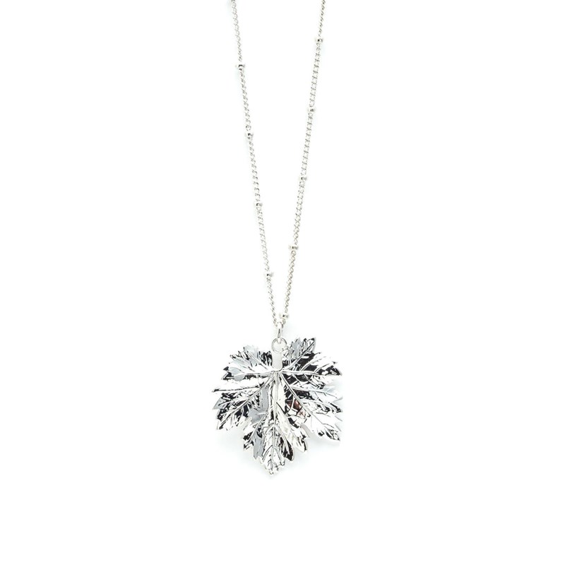 collier feuille plaqué argent - HÉRA