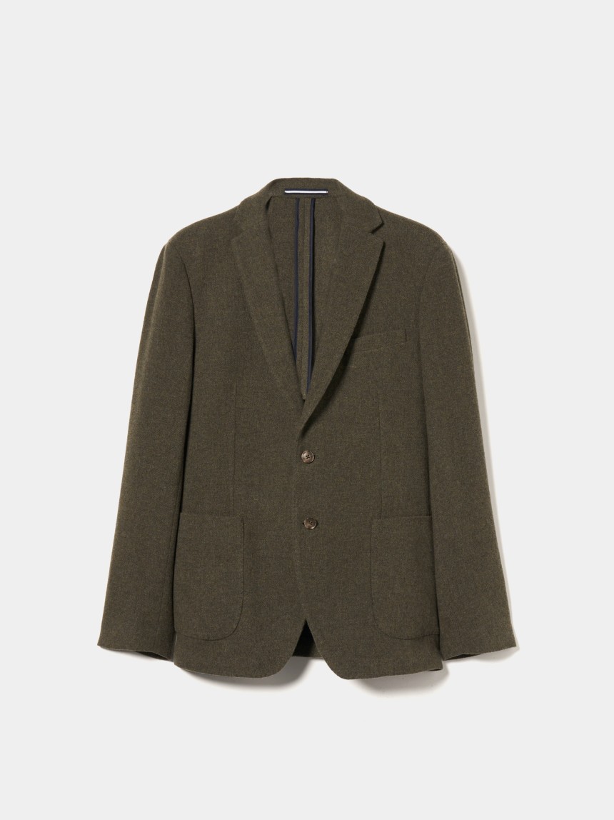 Blazer slim fit mistura de lã