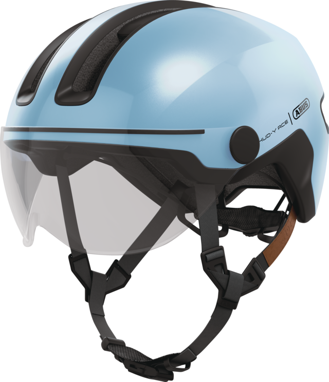 ABUS HUD-Y ACE cykelhjelm LED Iced Blue