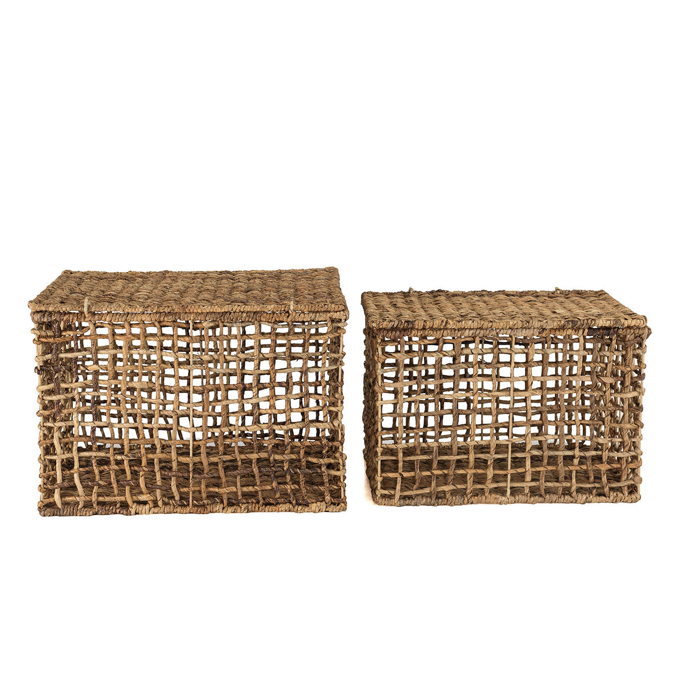 Macabane 2 Paniers de rangement en tissage naturel ajouré Sixtine naturel