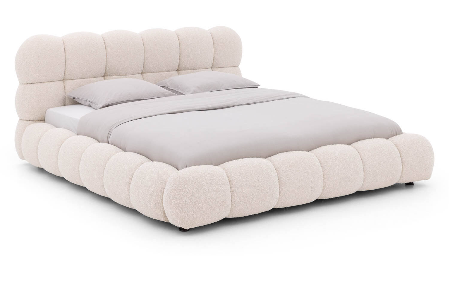 Goossens Gestoffeerd Bedframe Cloud - 140 x 200 - Ahenk 9851 beige -
