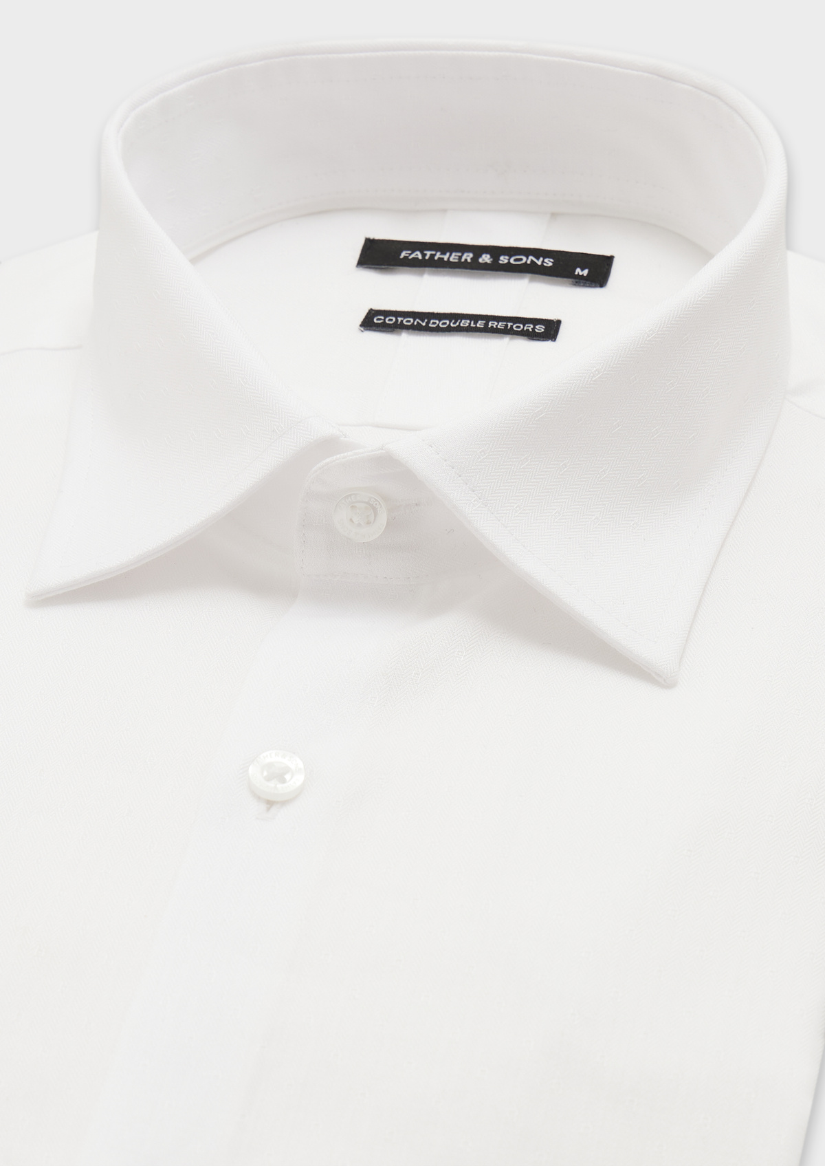 Chemise habillée Slim en coton façonné uni blanc