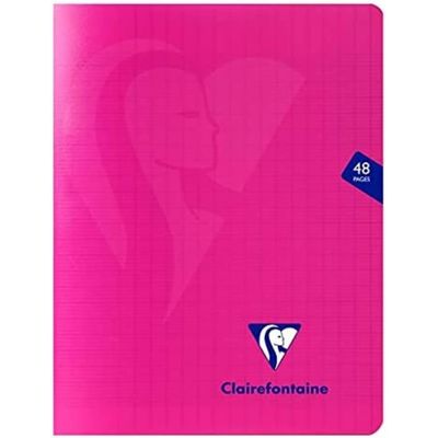 Clairefontaine Mimesys - Cahier polypro 17 x 22 cm - 48 pages - grands carreaux (Seyes) - disponible dans différentes couleurs