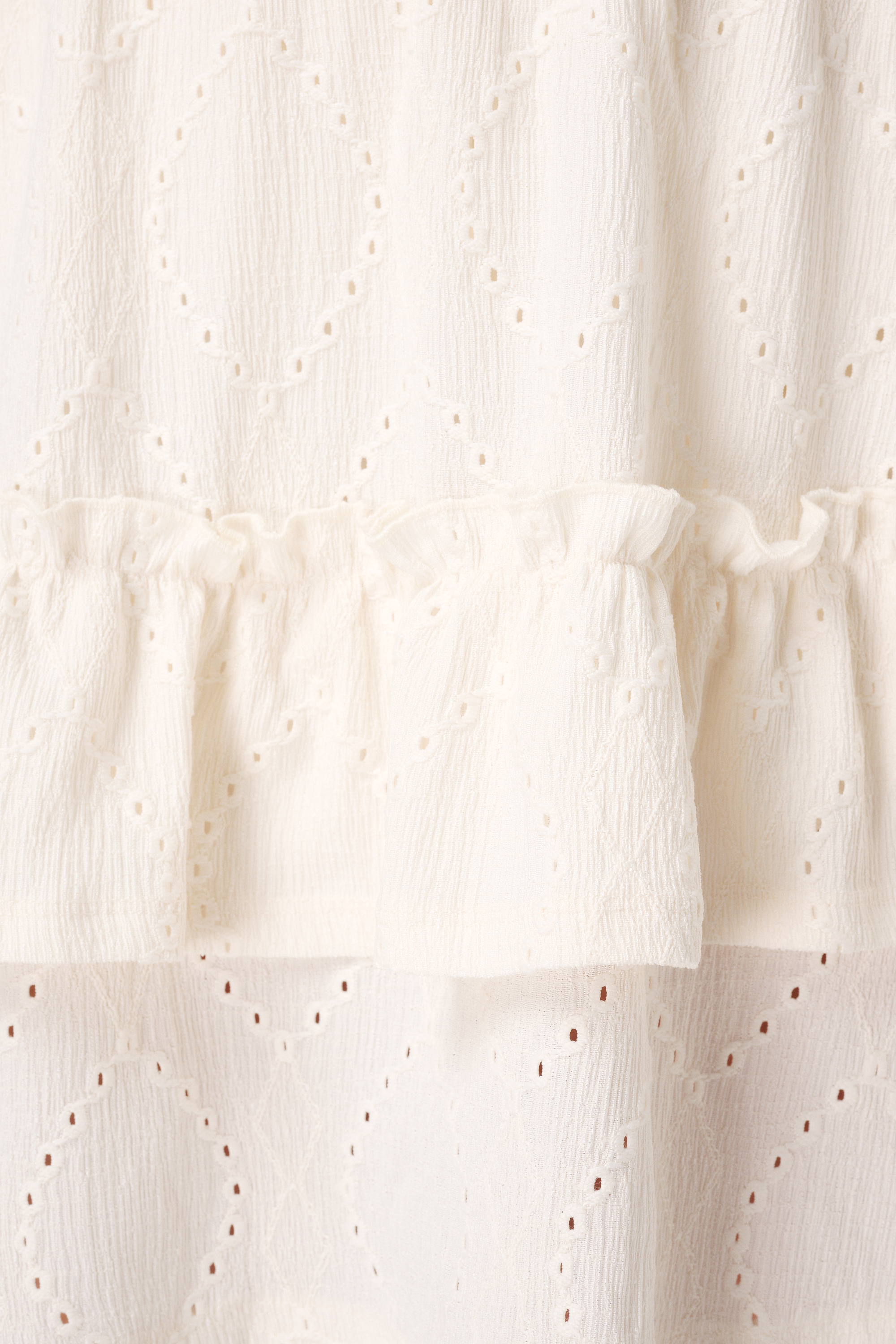 Rok met broderie-look Cream