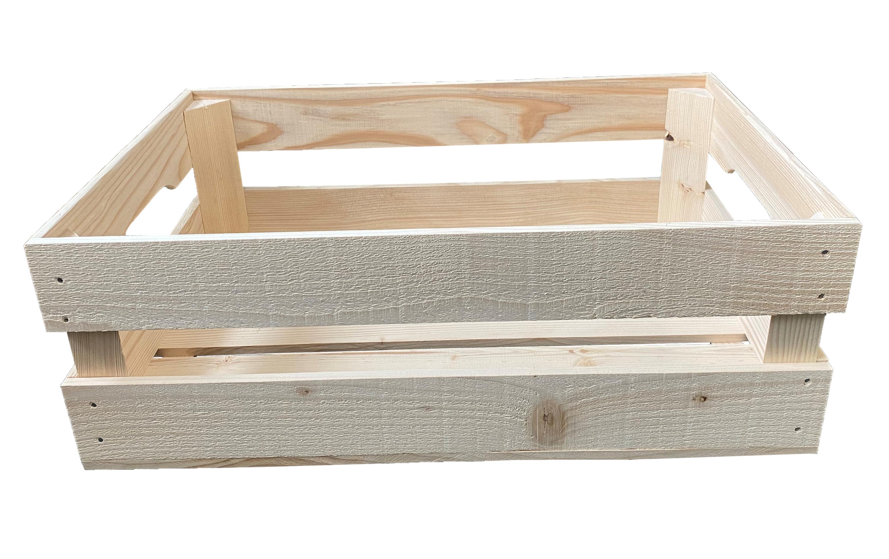 Obstharasse Fichte / Tanne, Roh 60 x 40 x 20 cmObstkiste aus unbehandeltem Holz