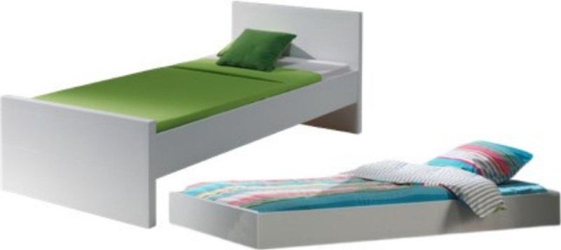 Kinderbed Lara - Wit - 90x200 cm - Met Bedlade - Inclusief Lattenbodem