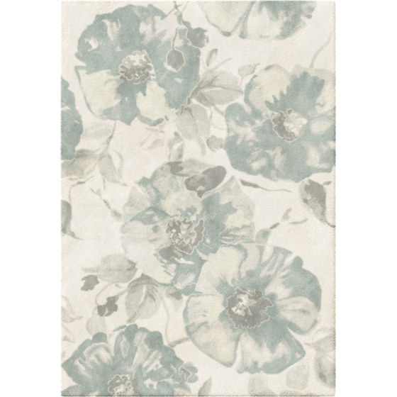 Tapis de salon motif floral - dianthus - beige et couleurs pastel - 200 x 290 cm