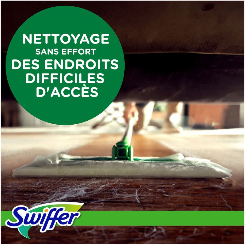 Lingette sèche dépoussiérante bois et parquet Swiffer Dry - Paquet de 18