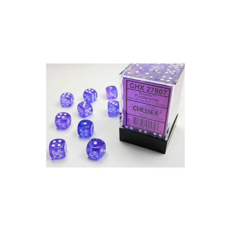 Pack de 36 dés D6 * borealis * VIOLET