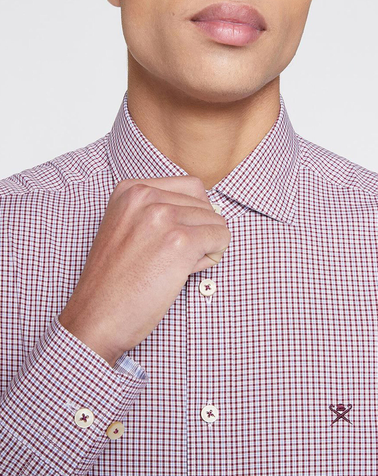 Hackett London Chemise Slim Fit à carreaux rouge