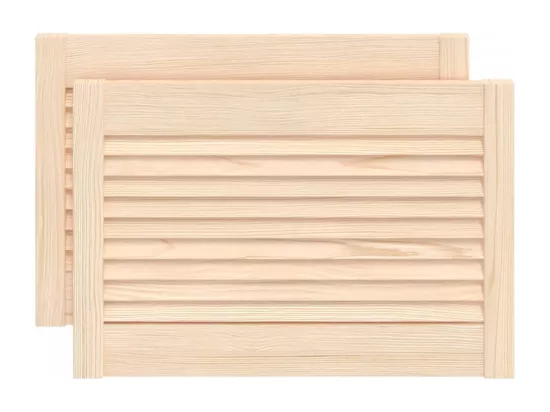 Portes d'armoire à persiennes 2 pcs 39,5x59,4 cm pin massif