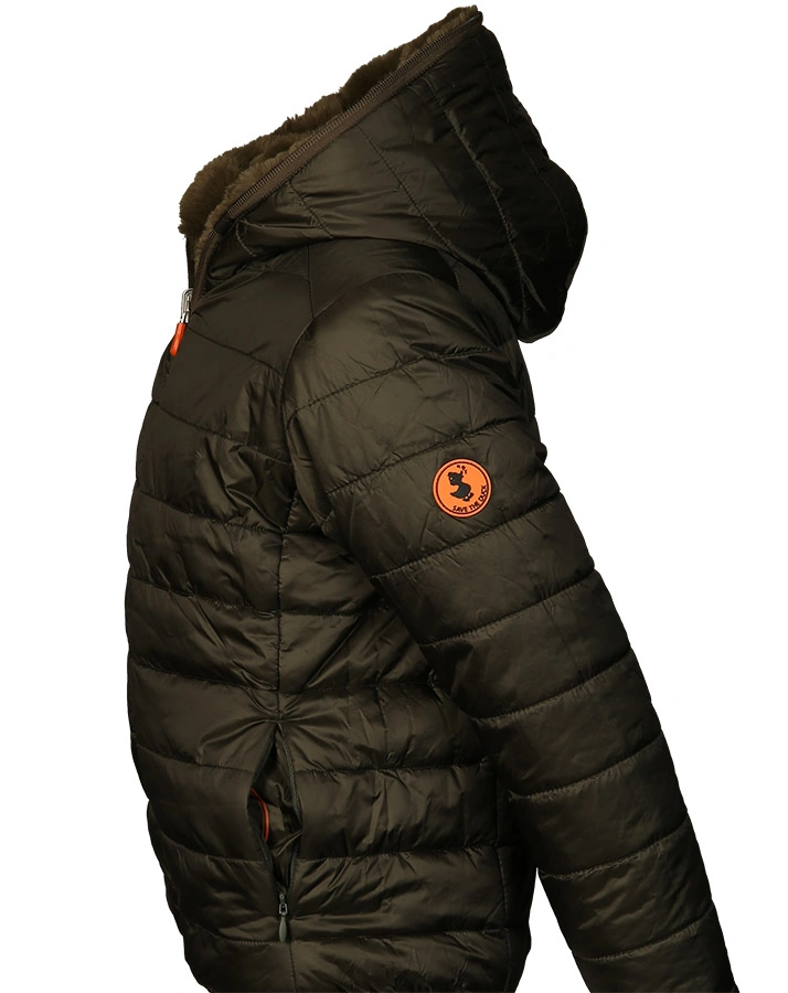 Plüsch-Steppjacke FURY Y zum Wenden in bark green