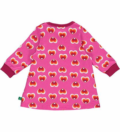 Freds WoRød Sweatkjole - Heart - Fuchsia