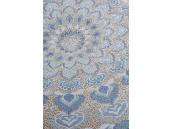 Pouf rond en textile diamètre 55 cm coloris lin