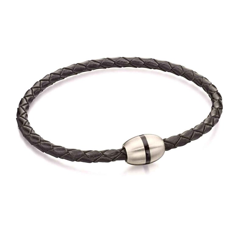 Bracelet acier inoxydable en cuir