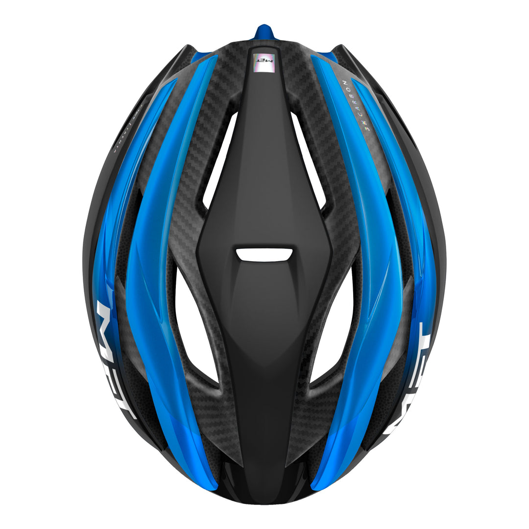 MET Trenta 3K Carbon cykelhjelm sort/blå