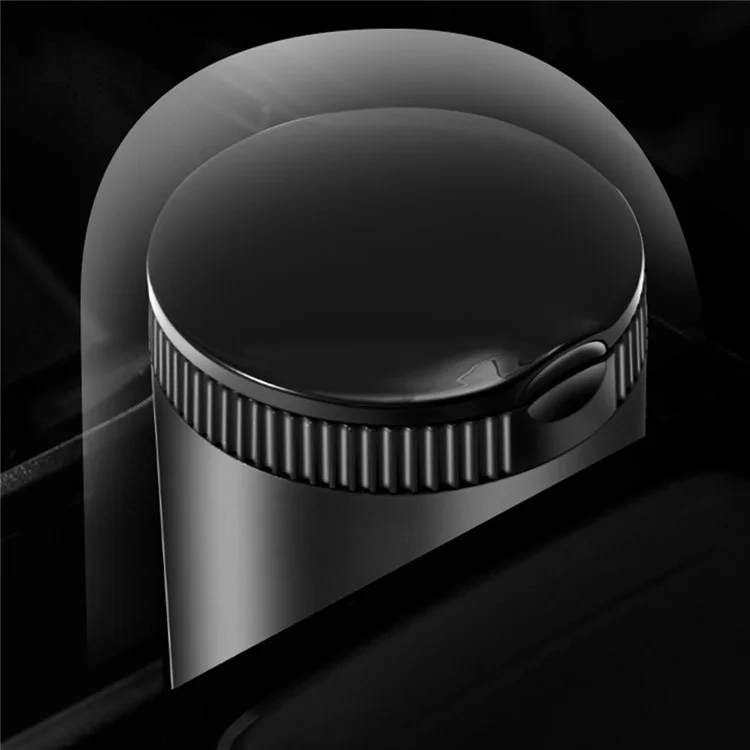 Portabler Auto KFZ Aschenbecher aus Aluminium mit Deckel   LED Licht für Getränkehalterung - Silber