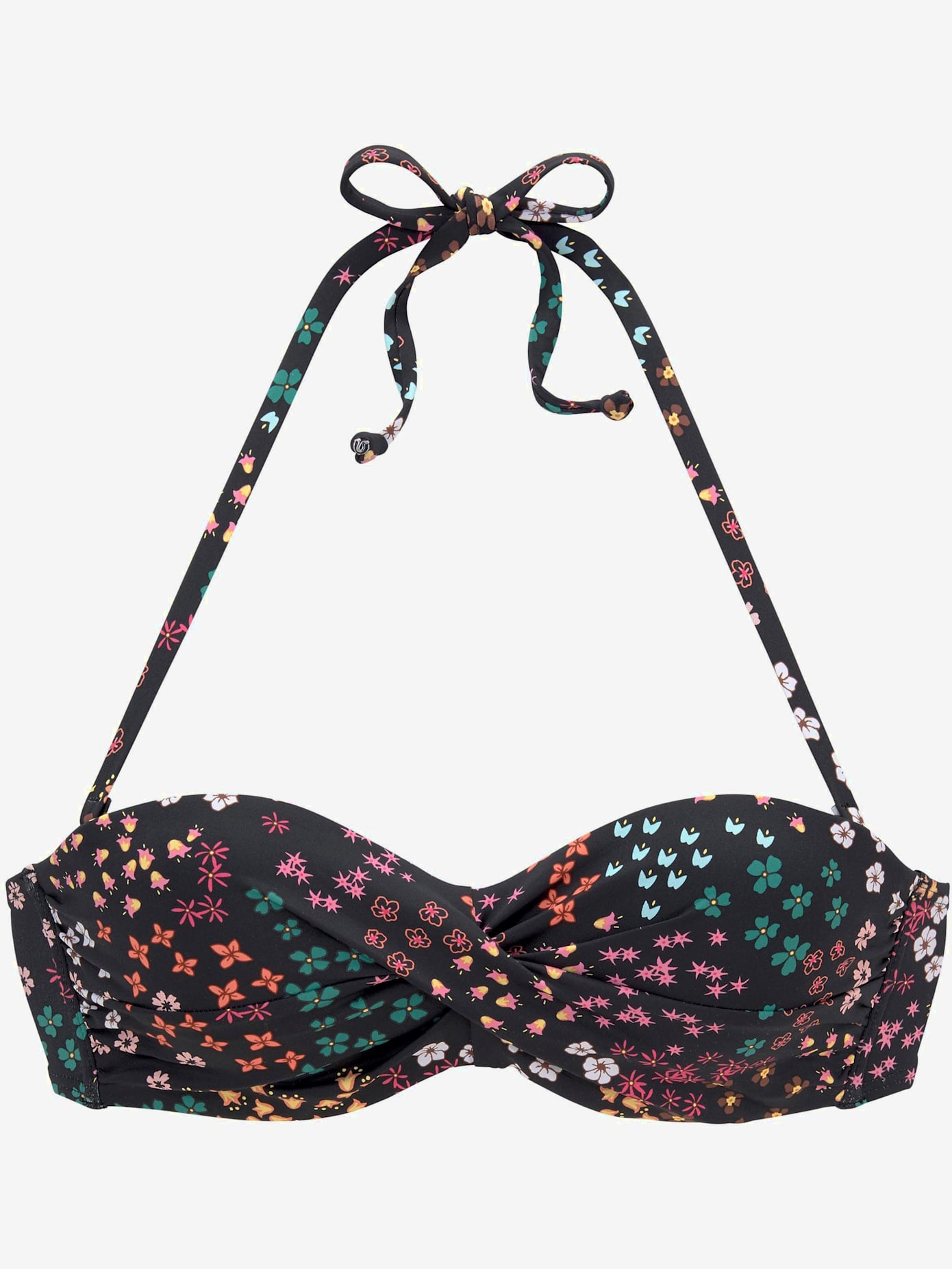 Haut de bikini bandeau à armatures imprimé floral moderne