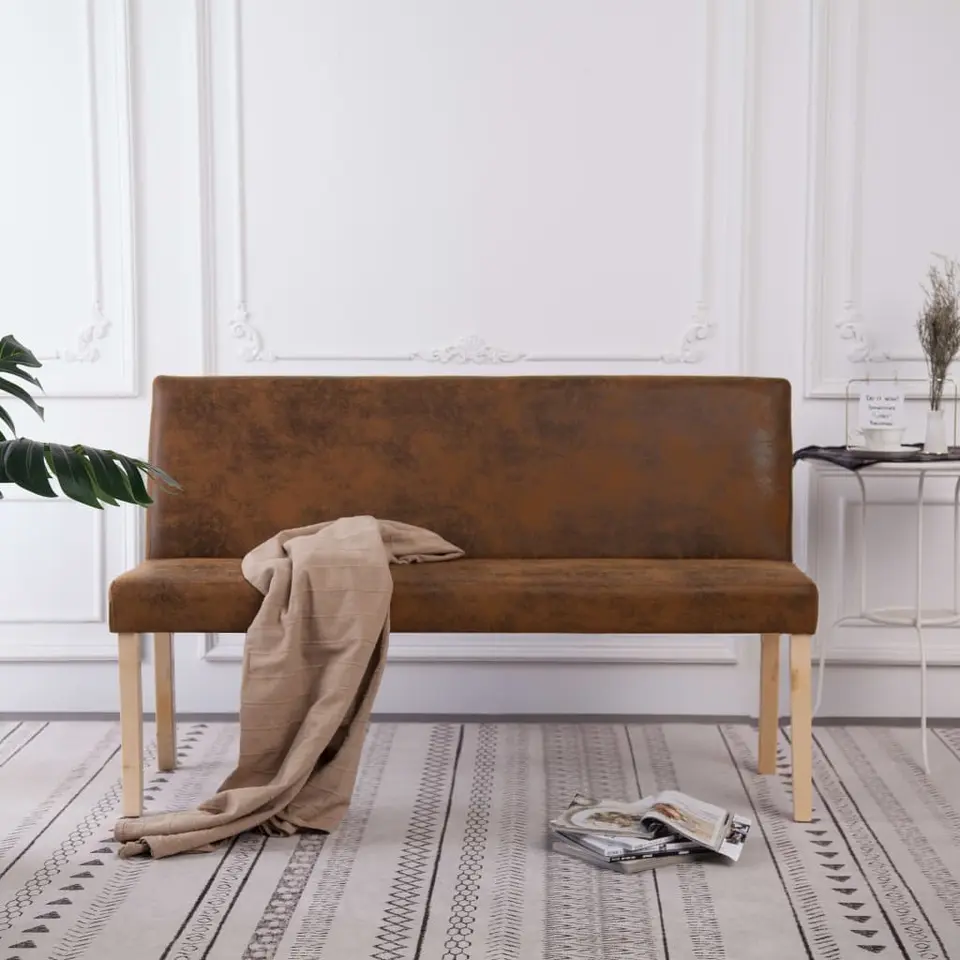 vidaXL - Bank - Bruin - Kunstleer