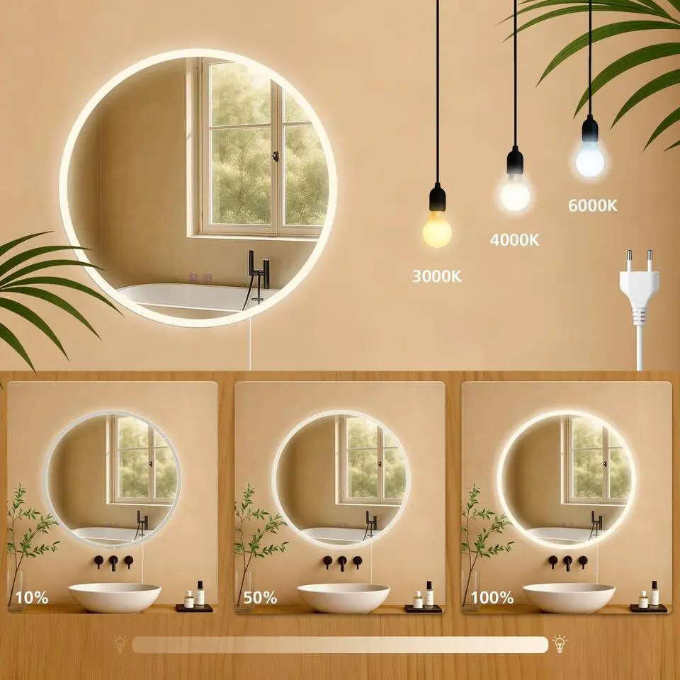 CLP Wandspiegel Laconia rond - Glas - helder/glas