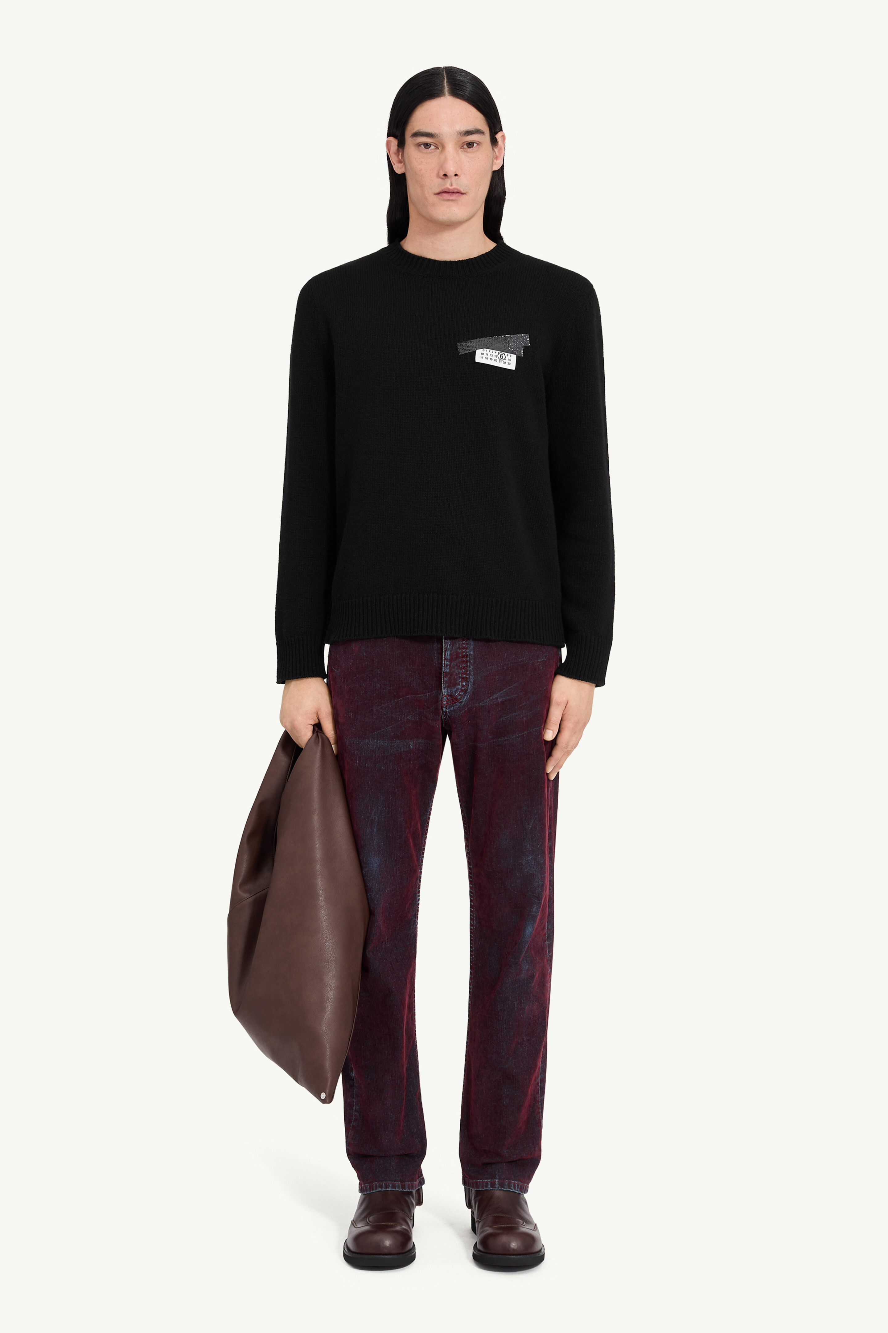 Pull à étiquette bande adhésive en laine pour homme | MM6