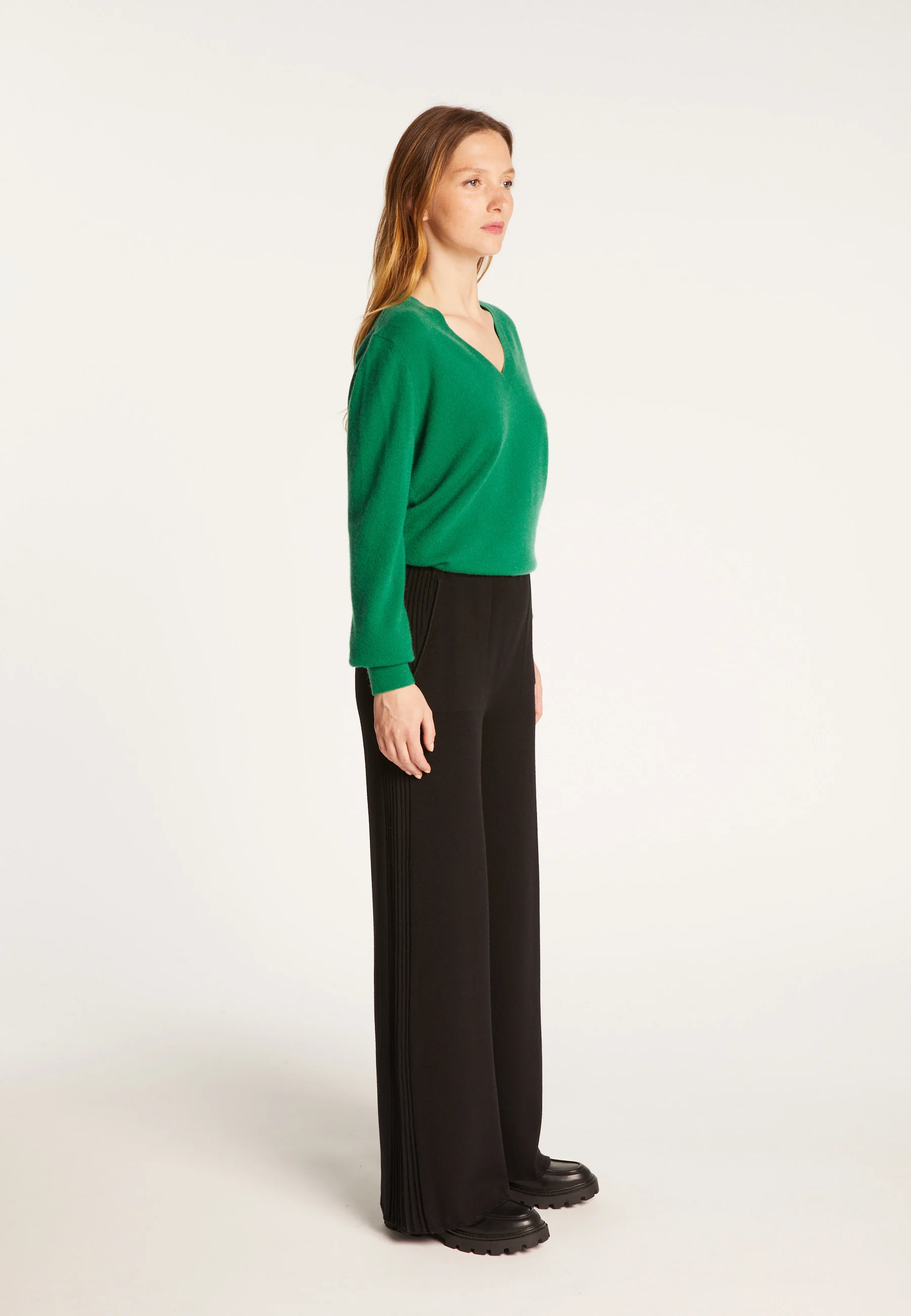 REBECCAAH24 - Pantalon en laine mélangée | Noir