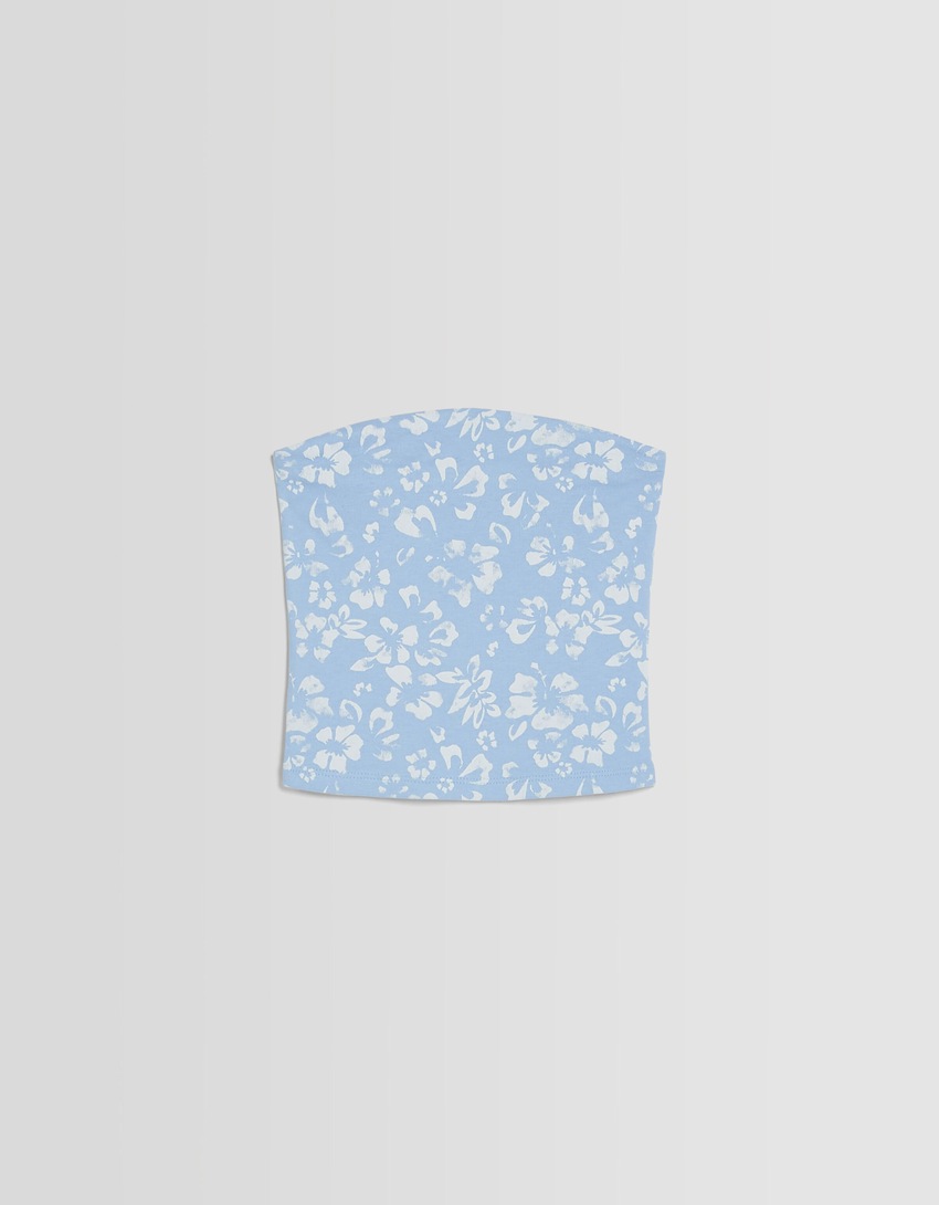 Top bandeau estampado
