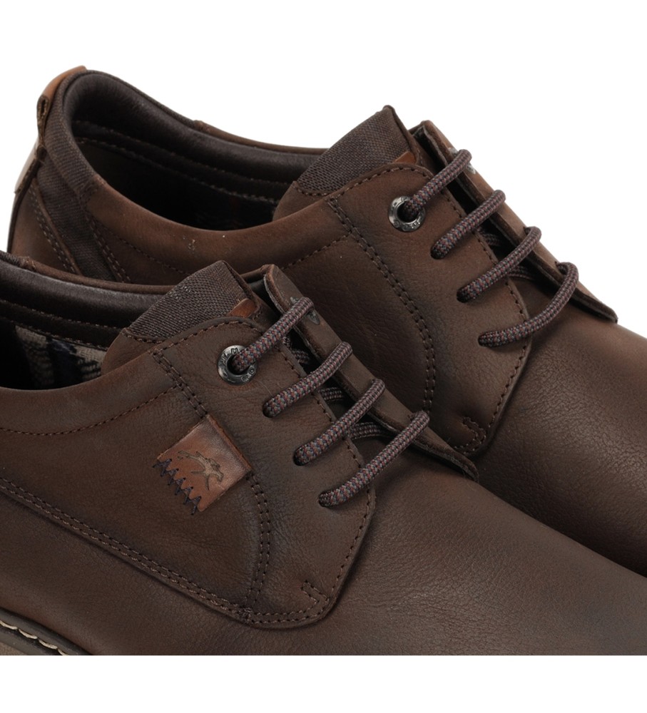Sapatos de couro Fluchos F1589 marrom escuro
