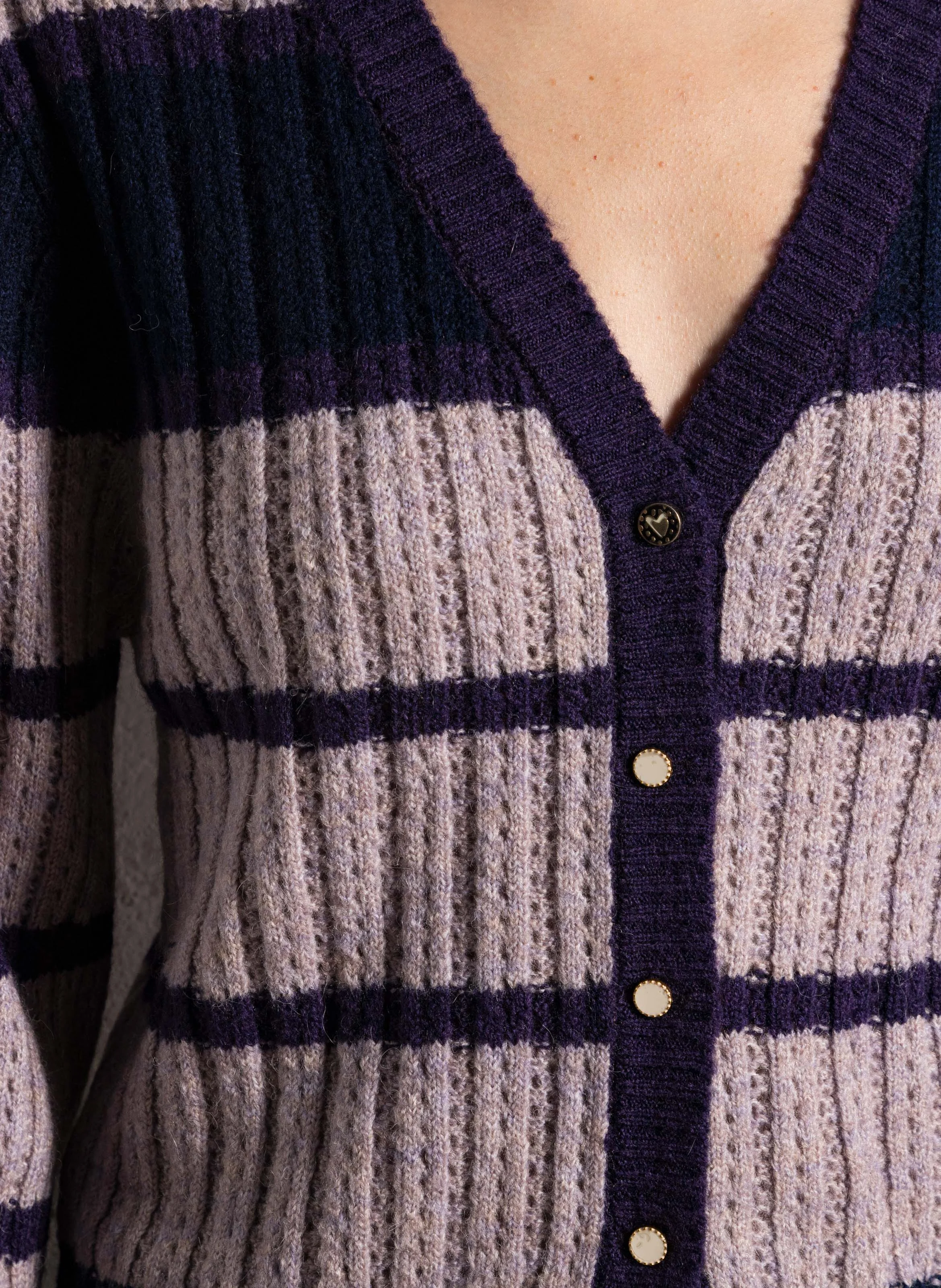 Gilet court droit col V | Bleu