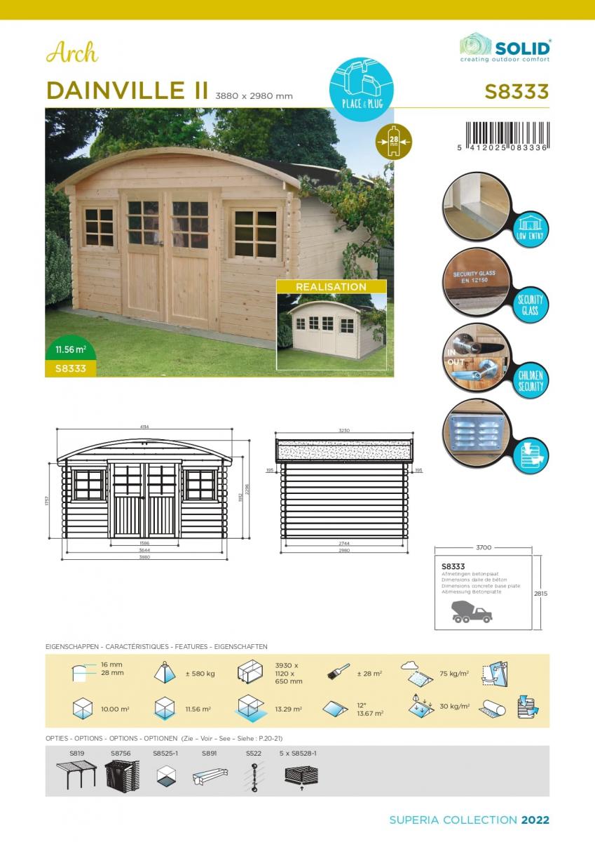 Abri de jardin maisonnette chalet de jardin dainville ii