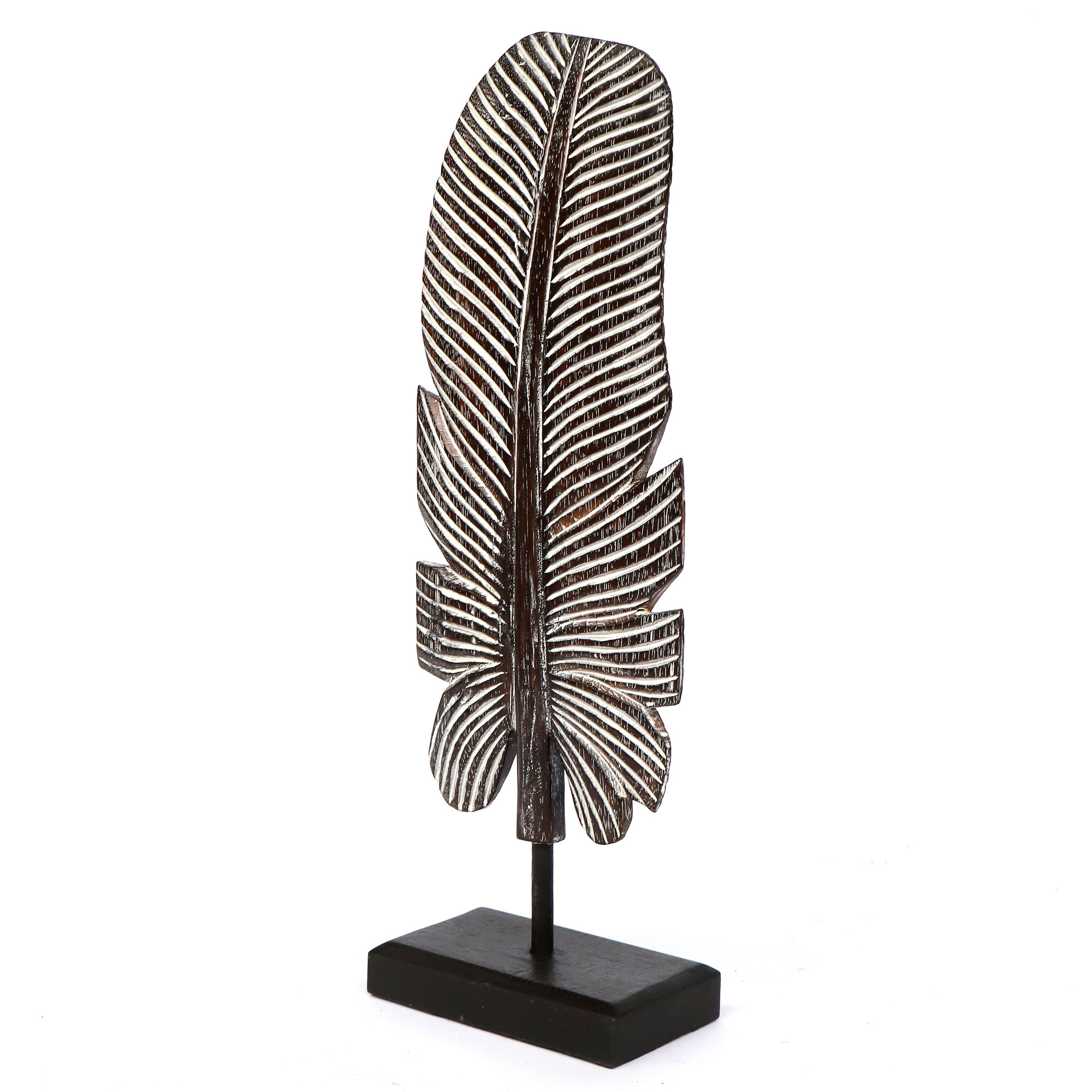 Holzskulptur 'Bananenblatt' L, braun, H 55 cm, B 20 cm, L 10 cm von fischer's lagerhaus