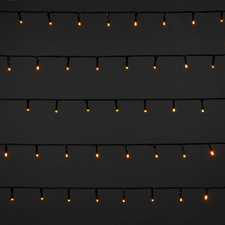 Guirlande lumineuse LED intérieure blanc chaud câble vert 8 fonctions 55 m