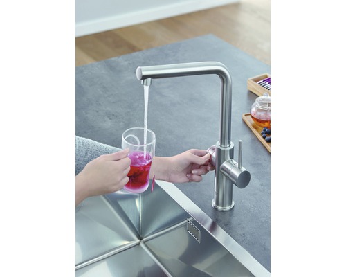 GROHE keukenkraan met filterfunctie en kokend heet water GROHE RED supersteel mat 30327DC1