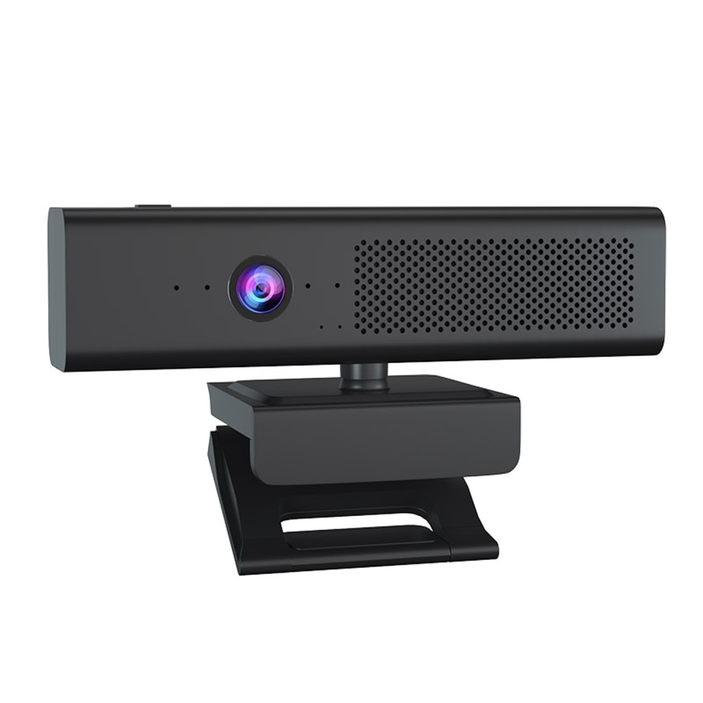 USB Webcam 2MP 1080p Full HD Kamera mit Autofokus   4x Mikrofon und Lautsprecher für Laptop / PC - Schwarz
